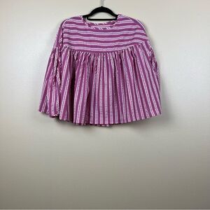 Henrik Vibskov Blouse Top Striped Pink White Size S